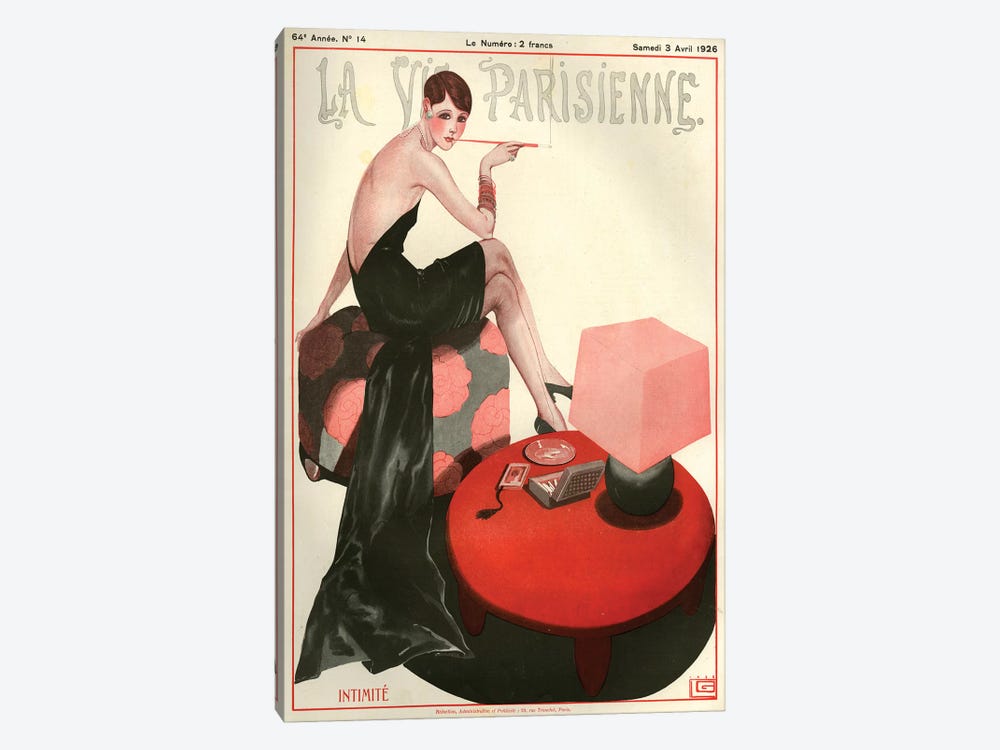 1926 La Vie Parisienne Magazine Cover by Georges Leonnec 1-piece Canvas Art Print