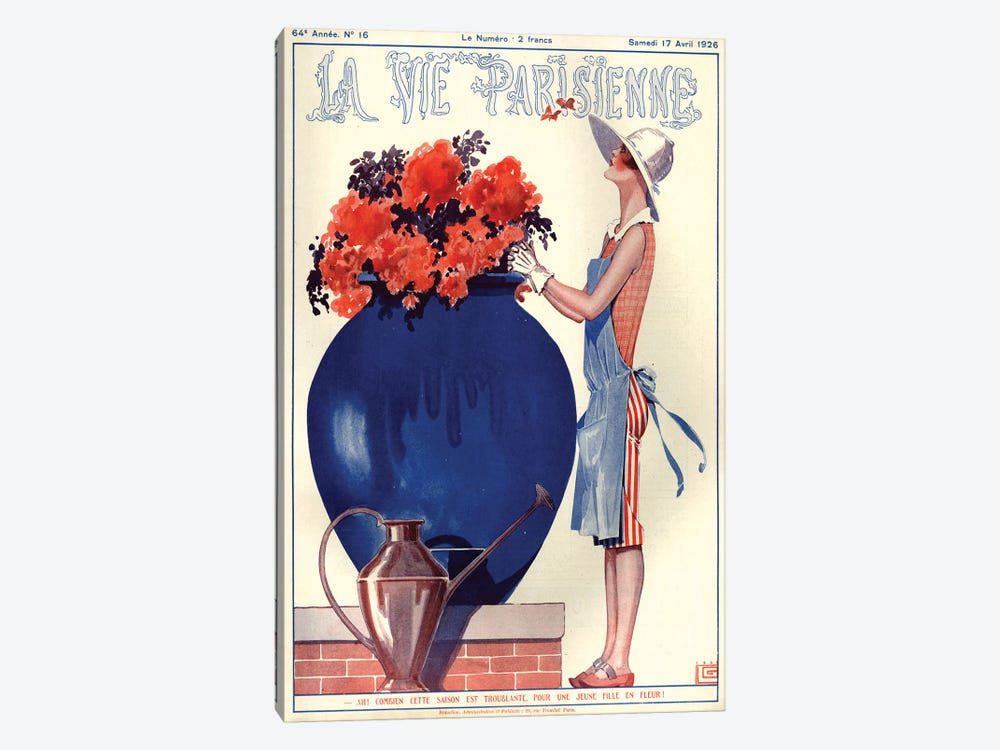 1926 La Vie Parisienne Magazine Cover by Georges Leonnec 1-piece Canvas Artwork