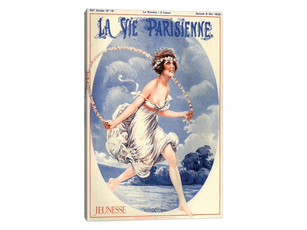1926 La Vie Parisienne Magazine Cover - Canvas Art | Maurice Milliere
