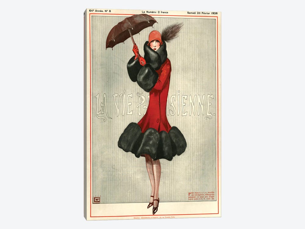1926 La Vie Parisienne Magazine Cover by Georges Leonnec 1-piece Canvas Artwork