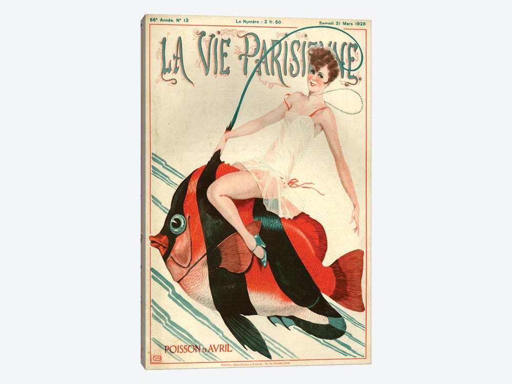 1927 La Vie Parisienne Magazine Cover by Georges Leonnec 1-piece Canvas Art Print