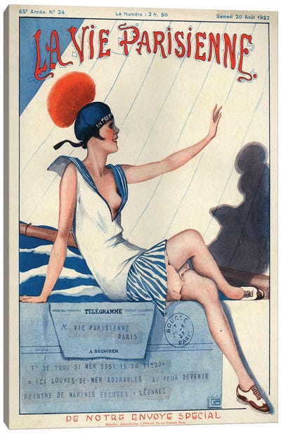 1927 La Vie Parisienne Magazine Cover Canvas Art Print - International Cuisine