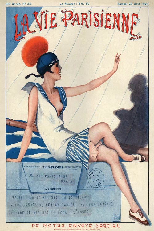 1927 La Vie Parisienne IX Cover by Georges Leonnec wall art