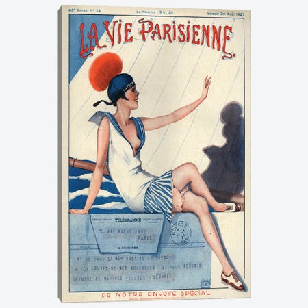 1927 La Vie Parisienne Magazine Cover Canvas Print #TAA203} by Georges Leonnec Canvas Art Print