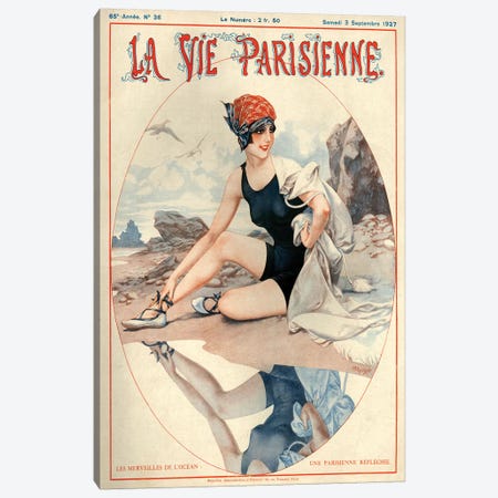 1927 La Vie Parisienne Magazine Cover Canvas Print #TAA204} by Cheri Herouard Canvas Artwork