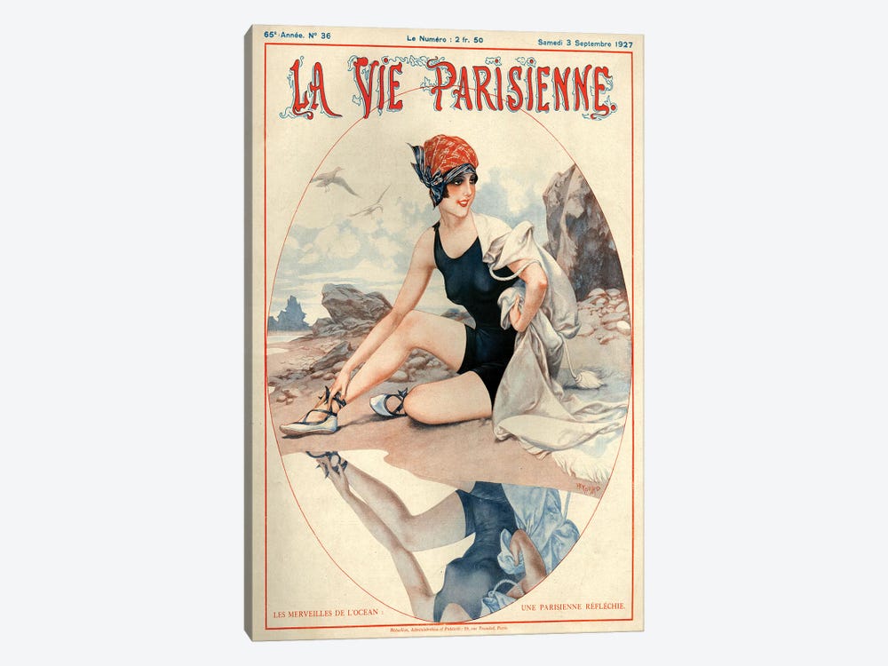 1927 La Vie Parisienne Magazine Cover by Cheri Herouard 1-piece Canvas Wall Art