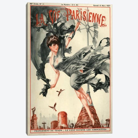 1927 La Vie Parisienne Magazine Cover Canvas Print #TAA205} by Cheri Herouard Canvas Wall Art