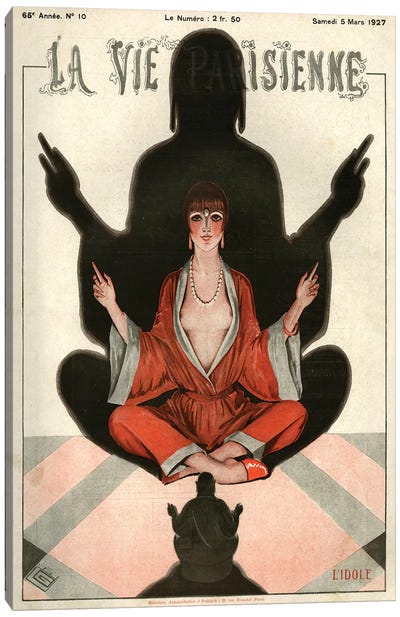 1927 La Vie Parisienne Magazine Cover Canvas Art Print - Historical Fashion Art