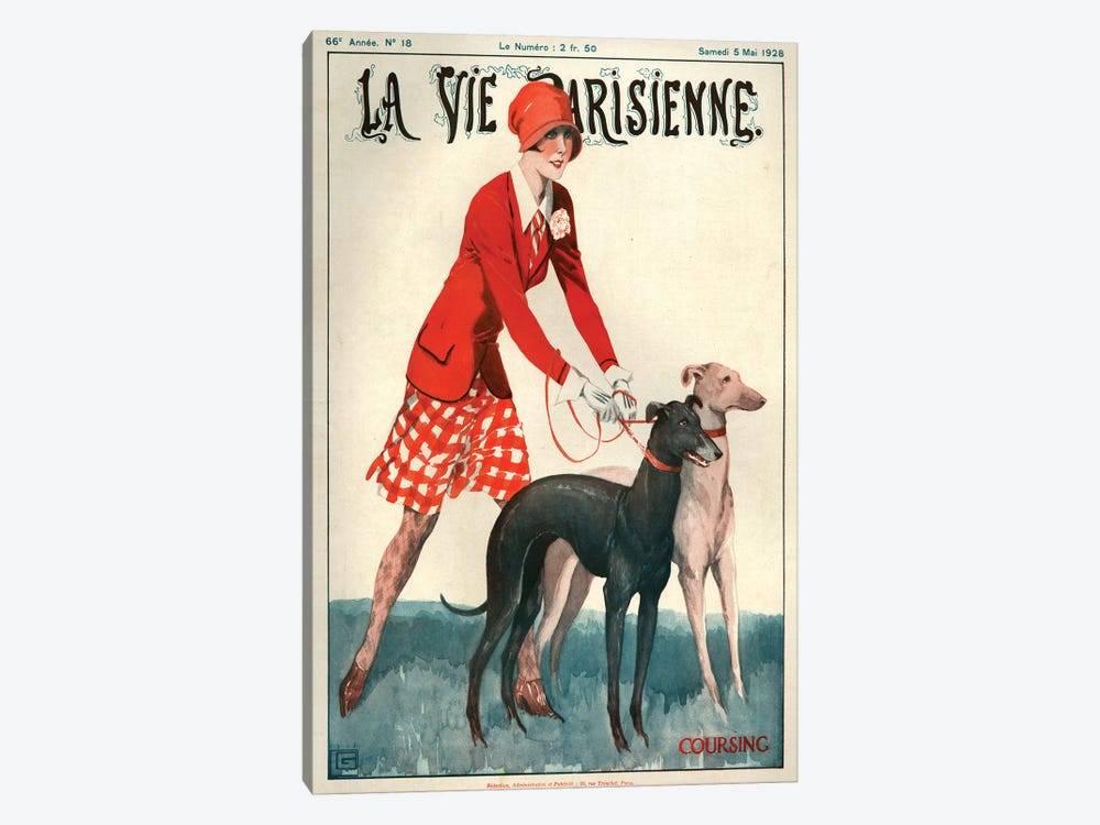 1928 La Vie Parisienne Magazine Cover by Georges Leonnec 1-piece Canvas Art Print