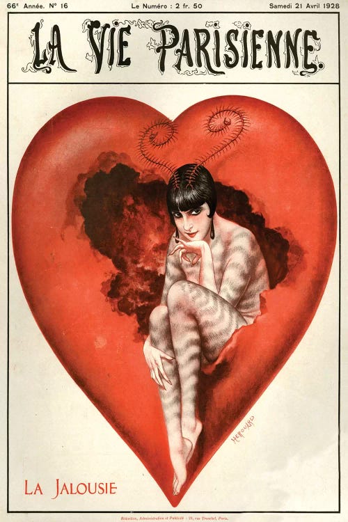 1928 La Vie Parisienne Magazine Cover by Cheri Herouard wall art