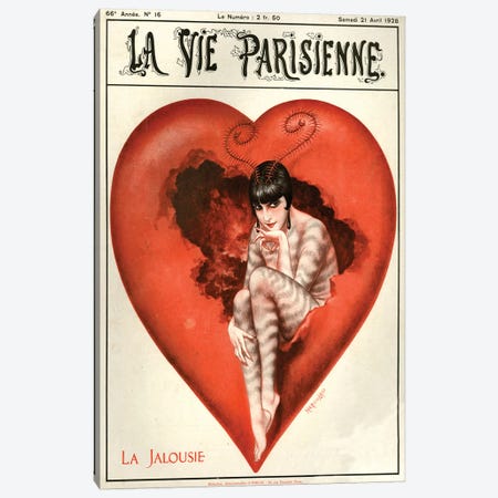 1928 La Vie Parisienne Magazine Cover Canvas Print #TAA208} by Cheri Herouard Art Print