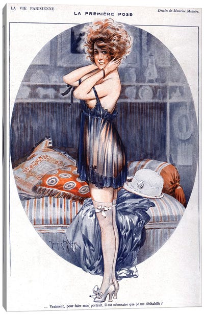 1919 La Vie Parisienne Magazine PLate Canvas Art Print