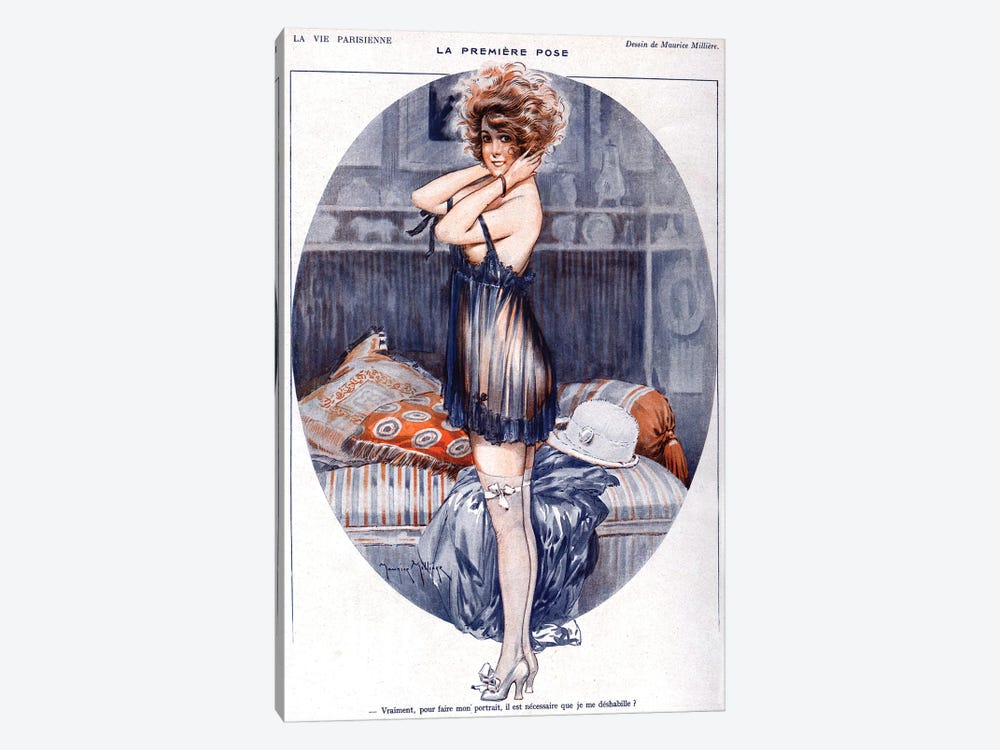 1919 La Vie Parisienne Magazine PLate by Maurice Milliere 1-piece Canvas Print