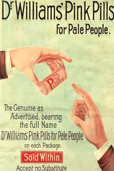 1890s Dr Williams Pink Pills Magazine Advert by The Advertising Archives art print