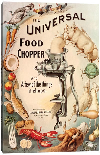 1890s Universal Food Processors Magazine Advert Canvas Art Print - The Advertising Archives
