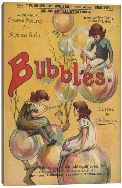 1900 Bubbles Magazine Cover Canvas Art Print - The Advertising Archives