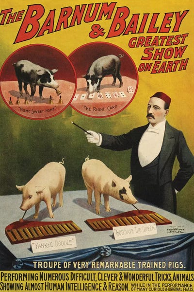 Performing Arts: 1900s Barnum & Bailey Circus Poster by The Advertising Archives