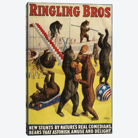1900s Ringling Bros Circus Poster Canvas Print #TAA216} by The Advertising Archives Art Print