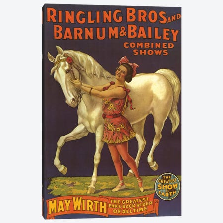 1910 Ringling Bros And Barnum & Bailey Circus Poster Canvas Print #TAA218} by The Advertising Archives Canvas Art