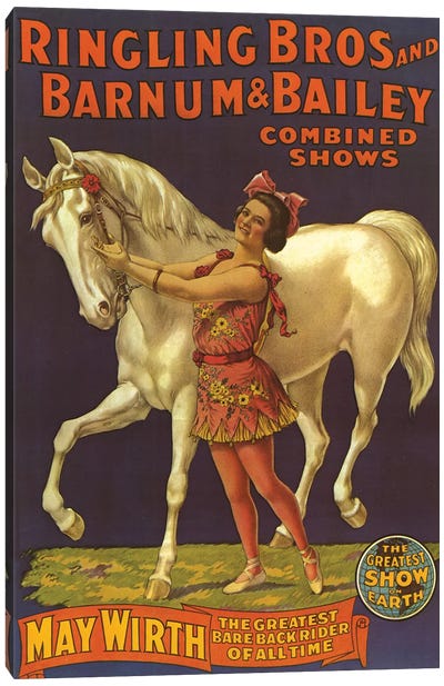 1910 Ringling Bros And Barnum & Bailey Circus Poster Canvas Art Print - Performing Arts