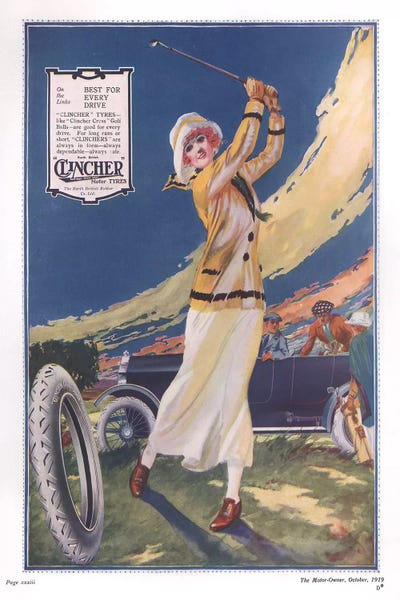 Golf: 1910s Clincher Magazine Advert by The Advertising Archives
