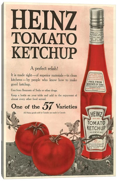 1910s Heinz Magazine Advert Canvas Art Print - Food & Drink Posters