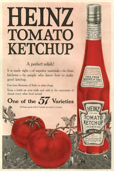 Vintage Kitchen Posters: 1910s Heinz Magazine Advert by The Advertising Archives