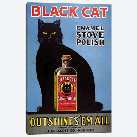 1920s Black Cat Enamel Magazine Advert Canvas Print #TAA225} by The Advertising Archives Canvas Wall Art
