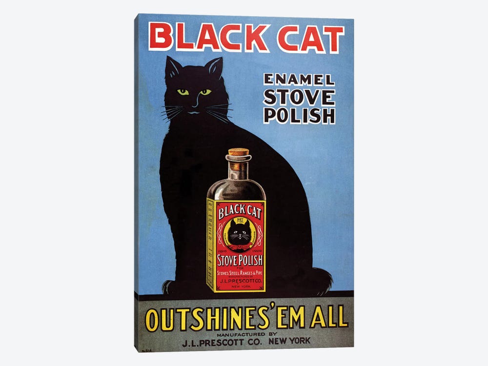 1920s Black Cat Enamel Magazine Advert by The Advertising Archives 1-piece Canvas Art Print