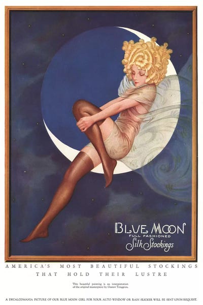 1920s Blue Moon Silk Stockings Magazine Advert by The Advertising Archives canvas print