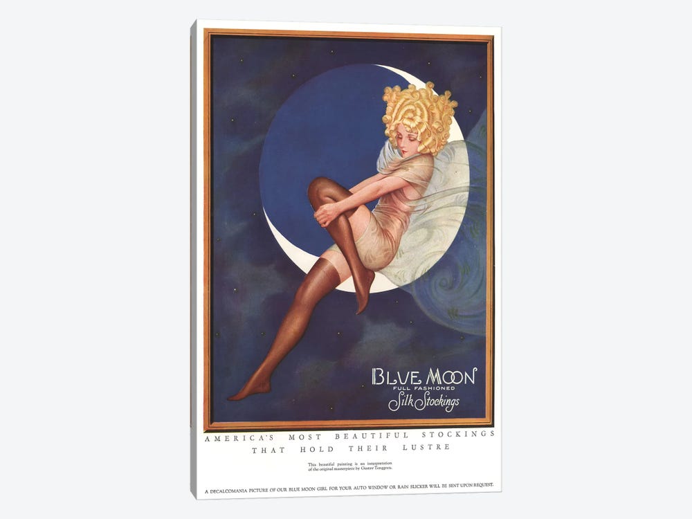 1920s Blue Moon Silk Stockings Magazine Advert by The Advertising Archives 1-piece Canvas Artwork