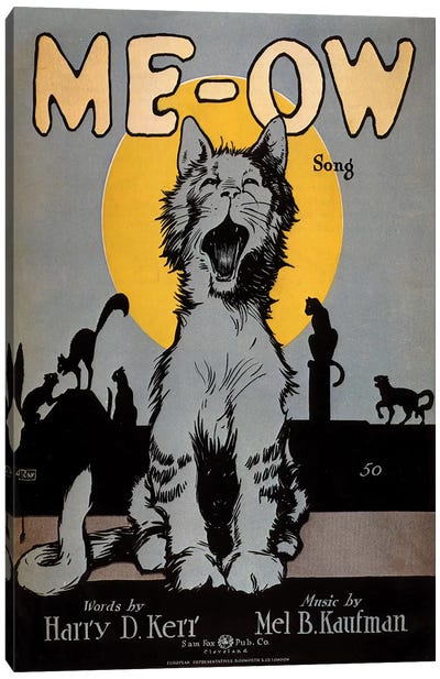 1920s Cats Meow Sheet Music Cover Canvas Art Print - The Advertising Archives