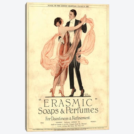 1920s Erasmic Soaps Magazine Advert Canvas Print #TAA229} by The Advertising Archives Art Print