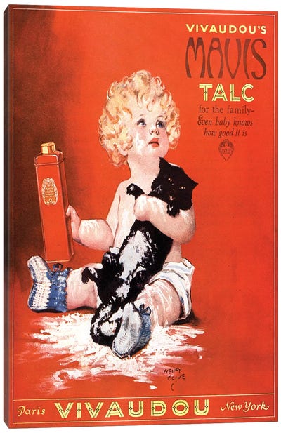 1920s Mavis Talcum Powder Magazine Advert Canvas Art Print