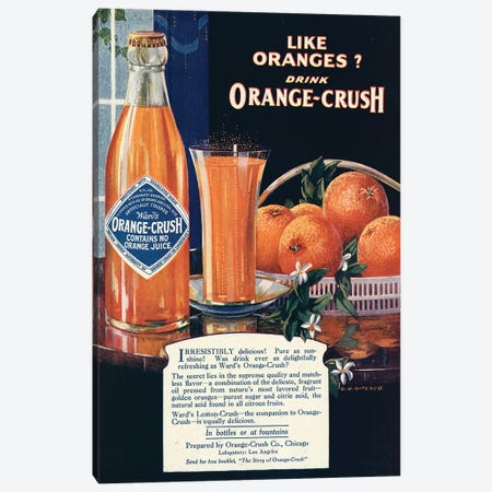 1920s Orange Crush Magazine Advert Canvas Print #TAA236} by The Advertising Archives Canvas Art Print