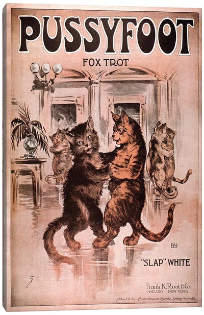 1920s Pussyfoot Fox Trot Music Sheet Music Cover Canvas Art Print - The Advertising Archives