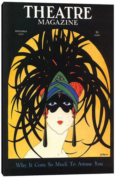 1920s Theatre Magazine Cover Canvas Art Print - Art Deco