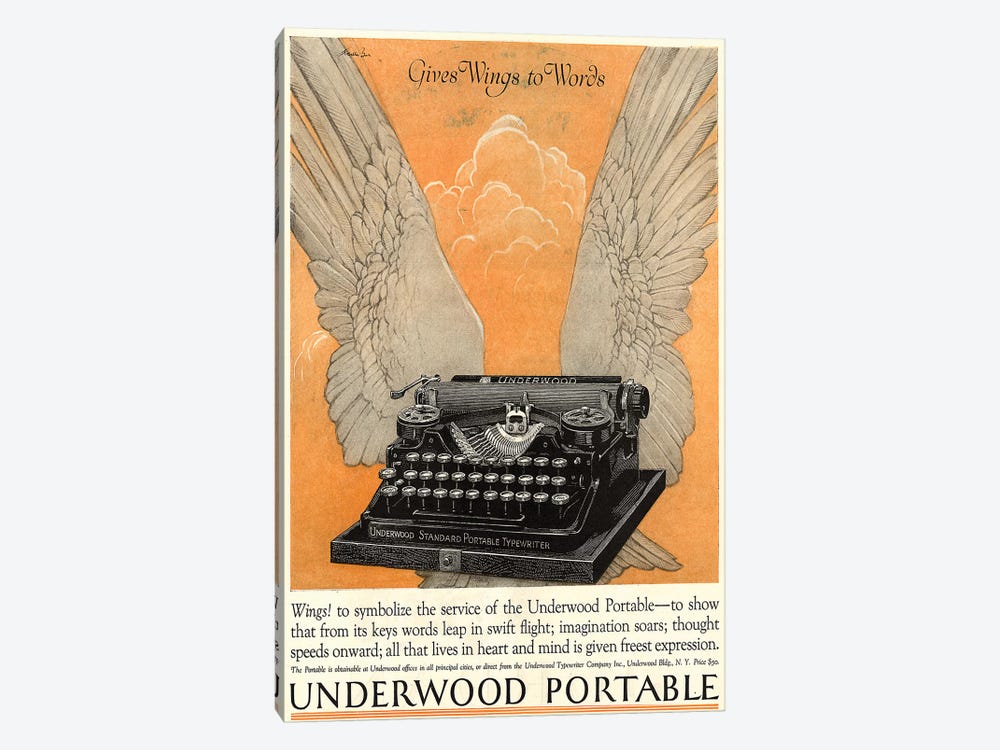 1922 Underwood Typewriter Magazine Advert by The Advertising Archives 1-piece Canvas Wall Art