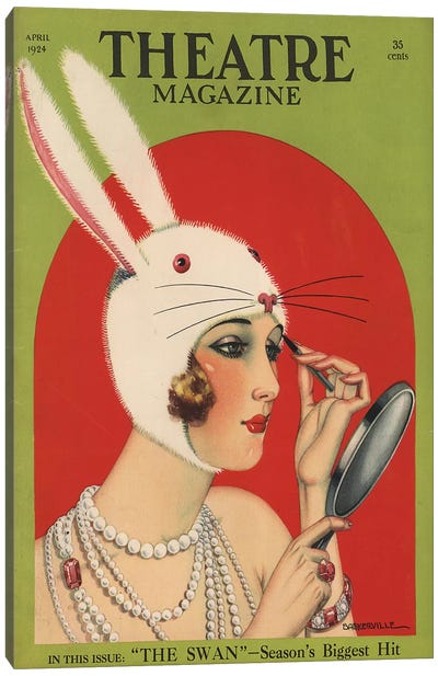 1924 Theatre Magazine Cover Canvas Art Print - Historical Fashion Art
