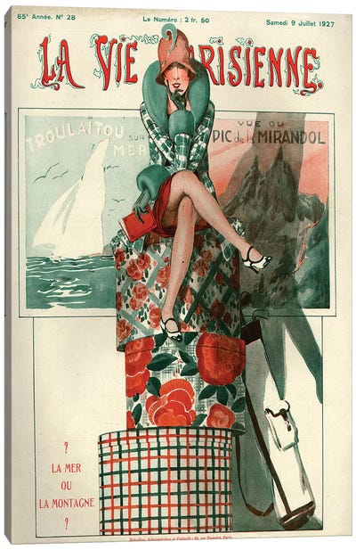 1927 La Vie Parisienne Magazine Cover Canvas Art Print - The Advertising Archives