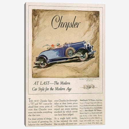 1928 Chrysler Magazine Advert Canvas Print #TAA252} by The Advertising Archives Canvas Artwork