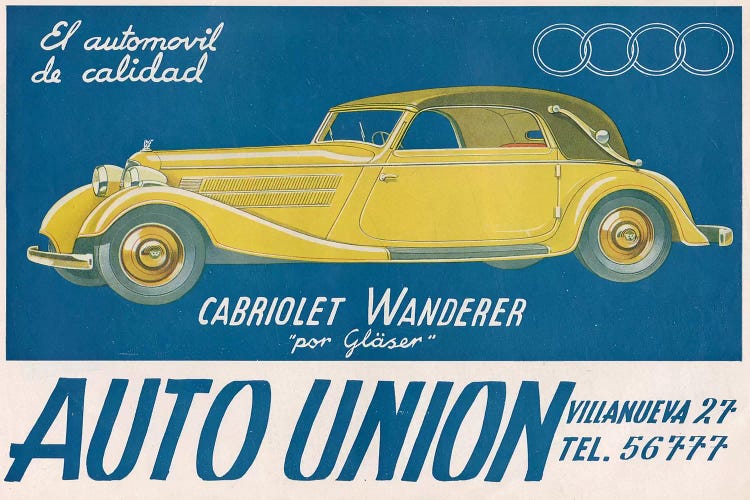 1930s Audi Magazine Advert by The Advertising Archives wall art