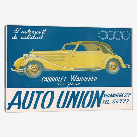 1930s Audi Magazine Advert Canvas Print #TAA258} by The Advertising Archives Canvas Art