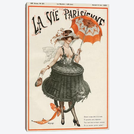 1920 La Vie Parisienne Magazine Cover Canvas Print #TAA25} by Cheri Herouard Canvas Artwork