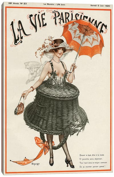1920 La Vie Parisienne Magazine Cover Canvas Art Print - The Advertising Archives