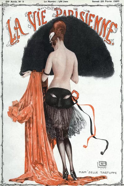 1920 La Vie Parisienne Magazine Cover by Georges Leonnec canvas print