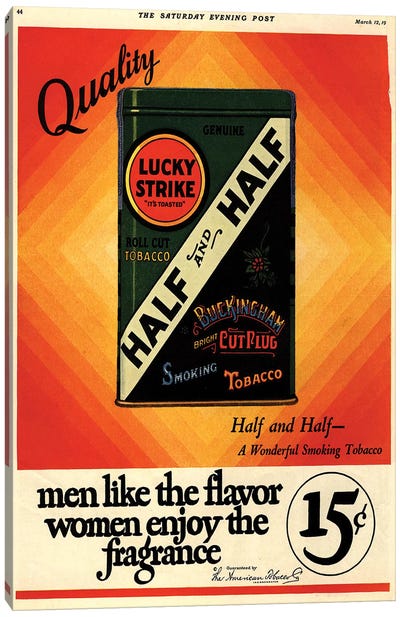 1930s Lucky Strike Magazine Advert Canvas Art Print
