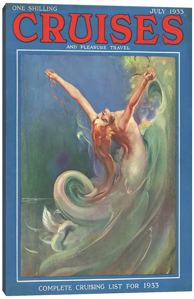 1933 Cruises Magazine Cover Canvas Art Print - The Advertising Archives