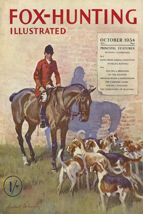 1934 Fox-Hunting Illustrated Magazine Cover