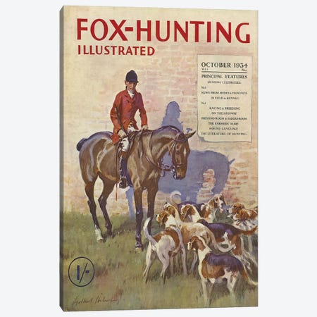 1934 Fox-Hunting Illustrated Magazine Cover Canvas Print #TAA264} by The Advertising Archives Canvas Artwork